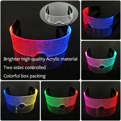 New Acrylic Luminous Glowing Cyberpunk Glasses LED Light