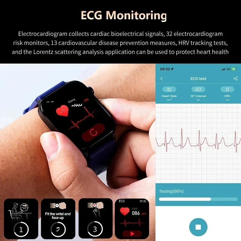 New AI Diagnosis Blood Lipids Body composition Test Smart Watch