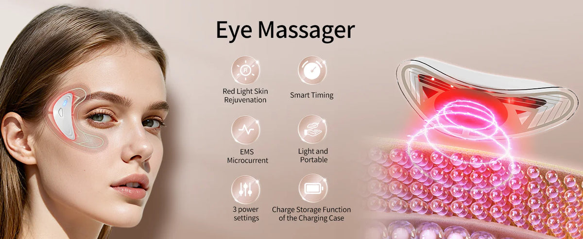 EMS Redlight Eye Massage and Stainless Steel Cooling Eye Pad