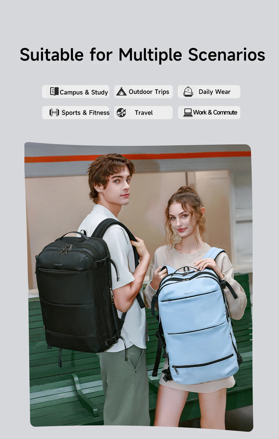 Tigernu Vacuum Compression Backpacks Men Travel