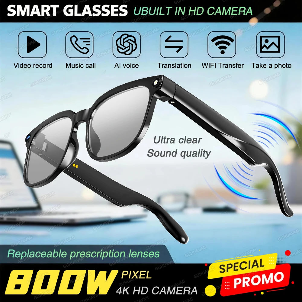 New Smart AI Glasses 1080P HD Video Record Camera ChatGPT
