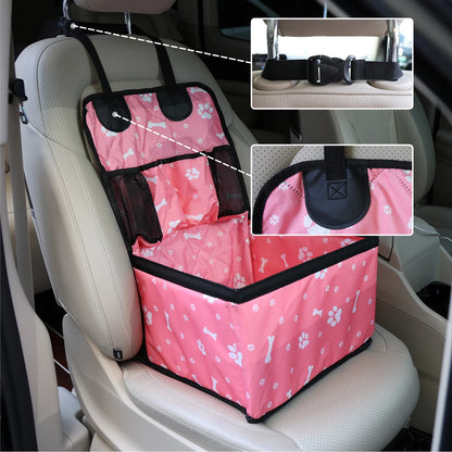 Dog Car Seat with Storage Pocket Travel Dog Bag Cover