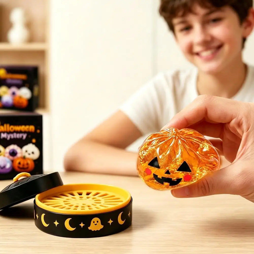 Soft Squishy Dumpling Toy With Halloween Theme Box