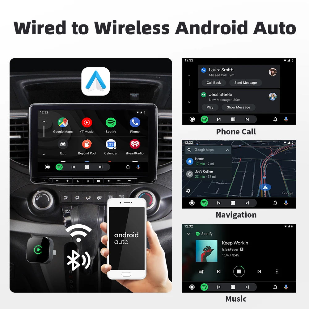 2in1 Wired To Wireless CarPlay Adapter Android Auto Dongle