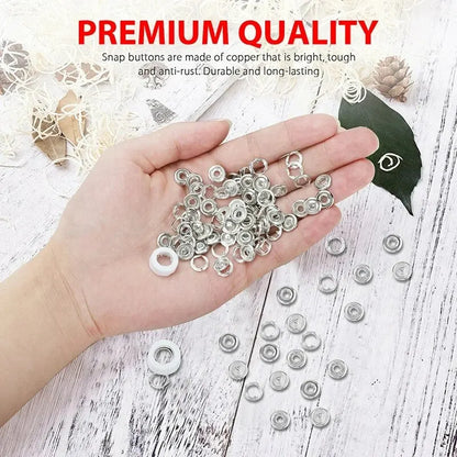 Prong Rings 9.5mm Buckle Buttons Metal Color Pliers Snap