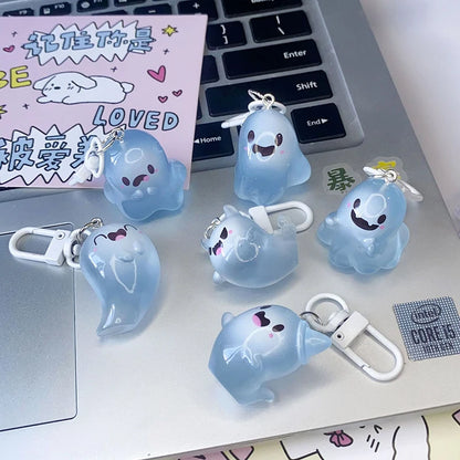 Luminous Halloween Ghost Key Chain Cartoon Jelly Doll