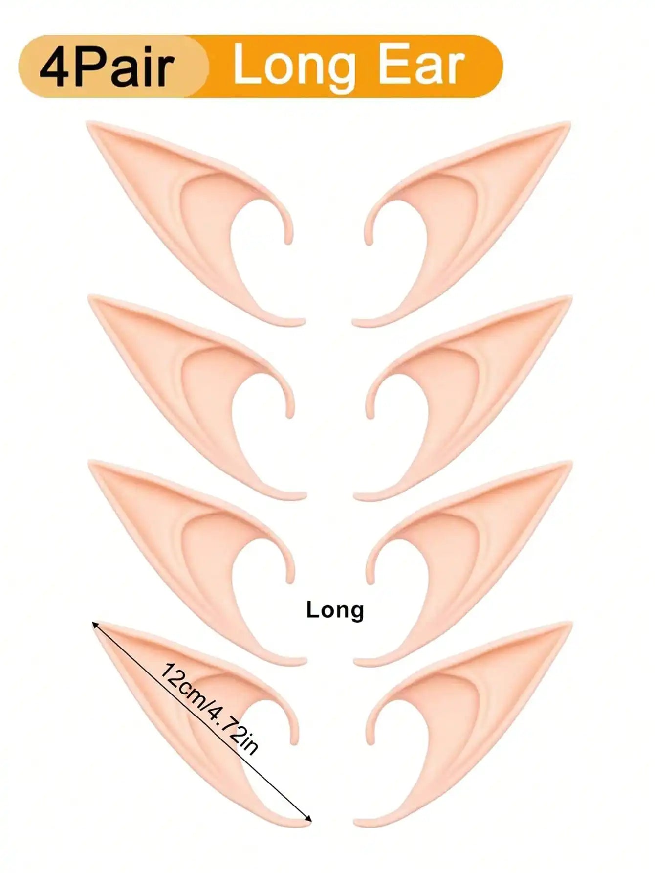 1/2/4Pairs Cosplay Fairy Pixie Elf Ears