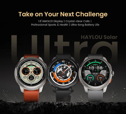 HAYLOU Solar Ultra GPS Smartwatch 1.6” AMOLED Display