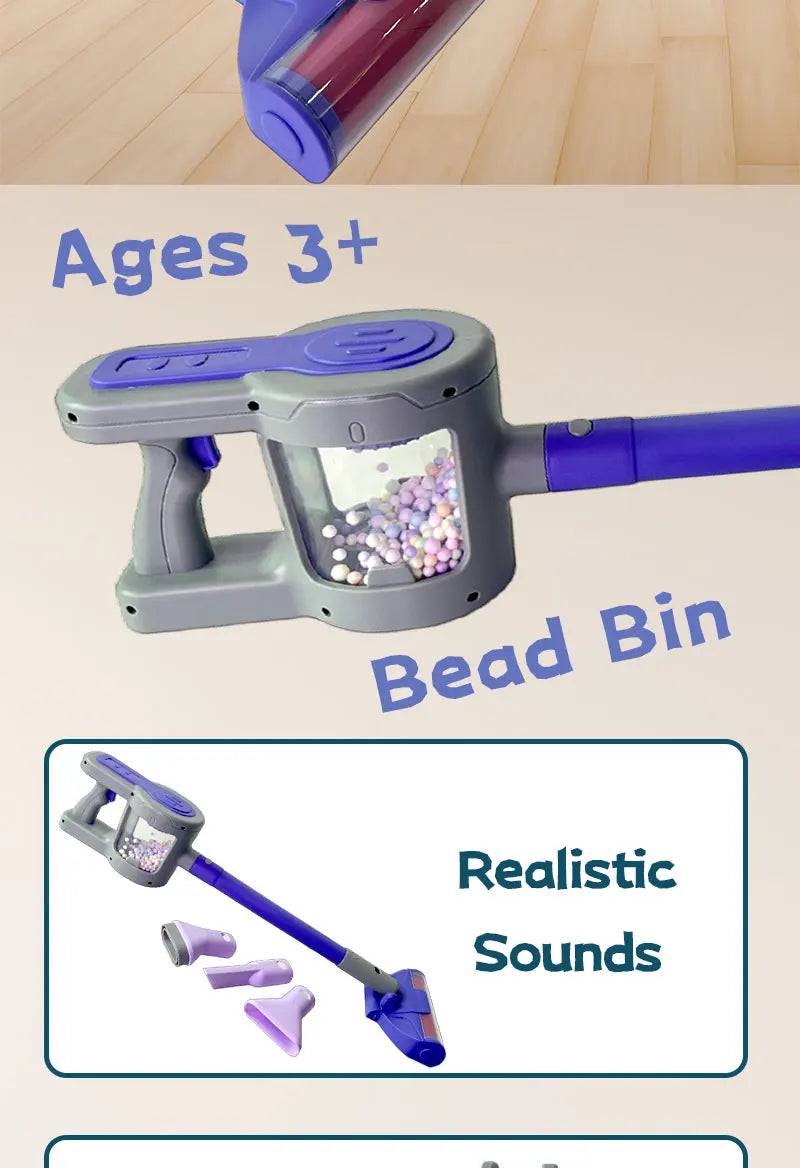 Kids Toy Vacuum Cleaner for Ages 3+ – Battery-Powered