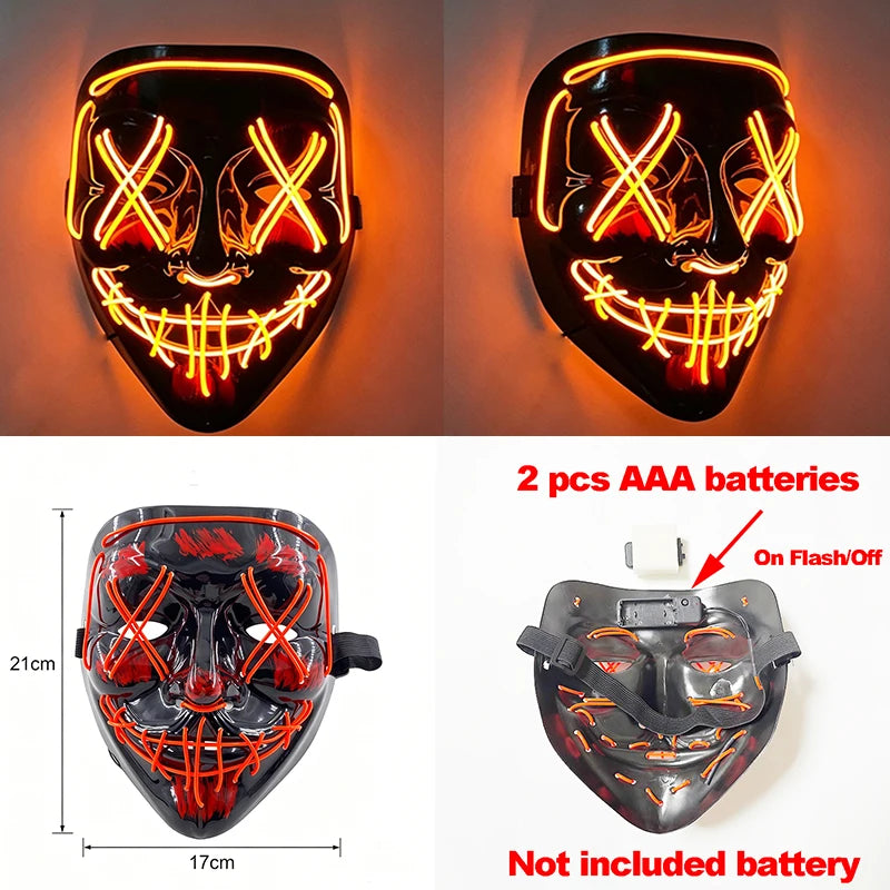 Halloween Party Supplies Luminous LED Purge Mask