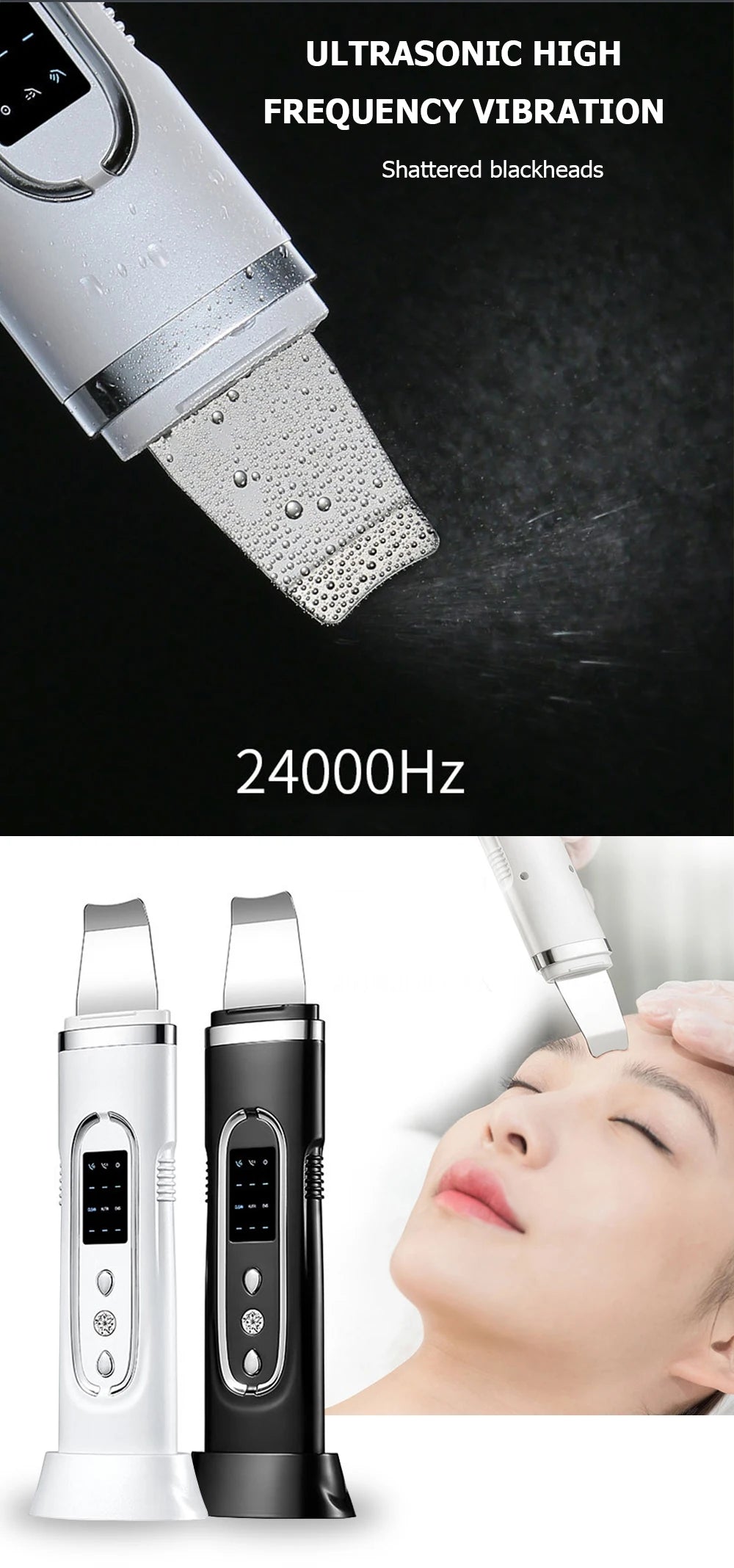 Ultrasonic Skin Scrubber Electric Facial Cleansing Pore
