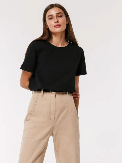 Bornladies Summer 100% Cotton Women's T-shirt Bottoming Tops