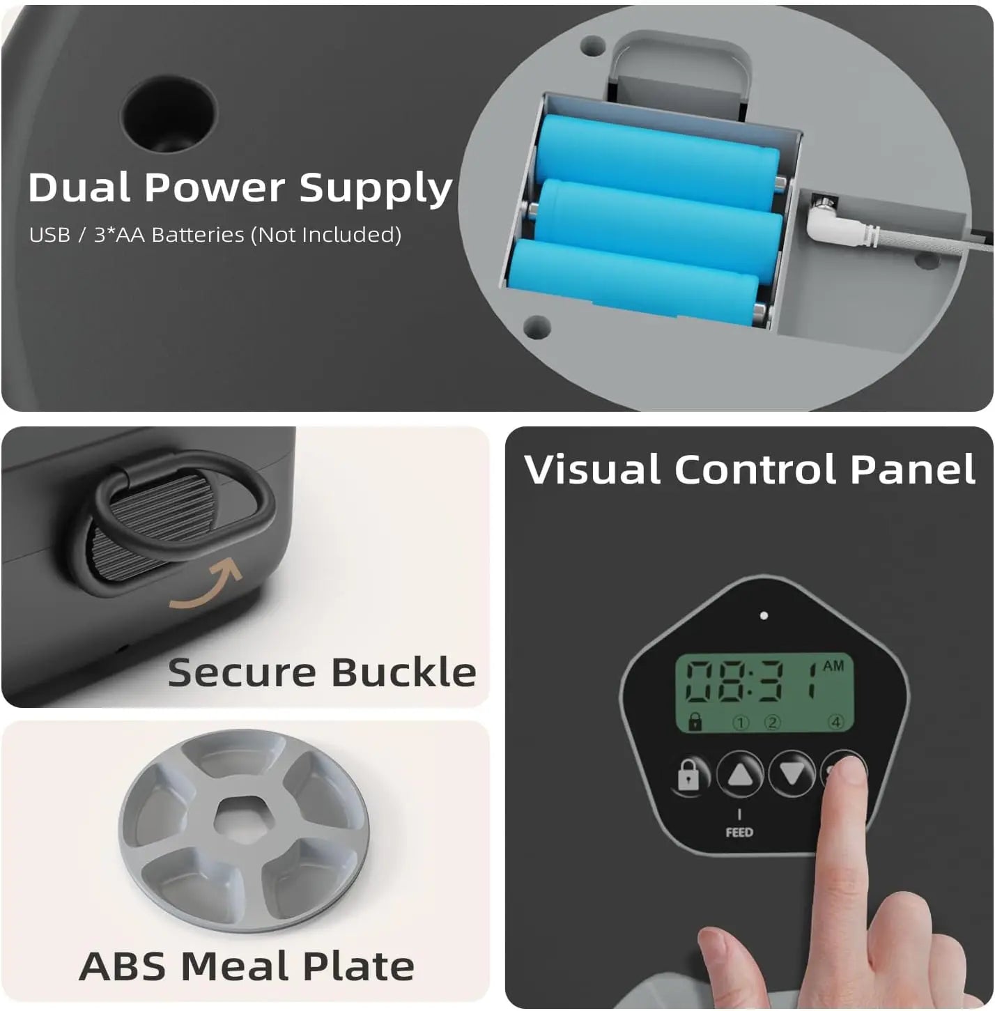 Smart Pet Feeder 5-Meal Timer Dispenser Automatic