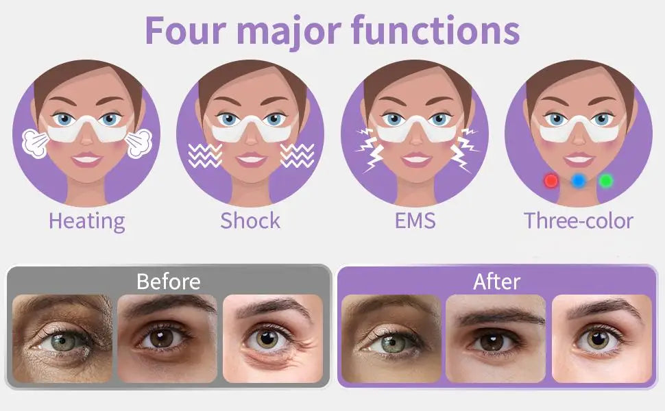 3 in 1 LED Photon Under Eye Device Massager Glasses