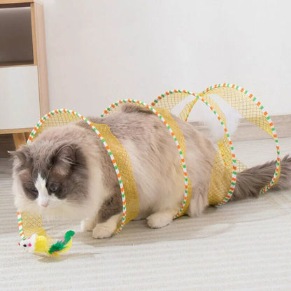 Creative Foldable Cat Coil Tunnel Toys Stretchable