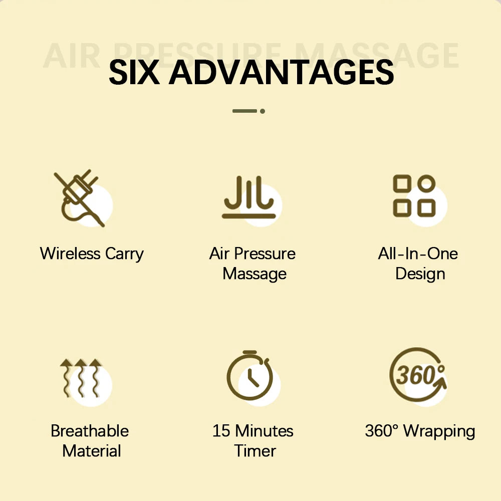 Eletric 360° Air Pressure Calf Massager Wireless Leg Massage