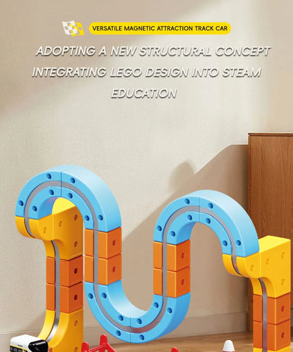 Magnetic Train Set DIY 3D Cube Track Electric Train Set