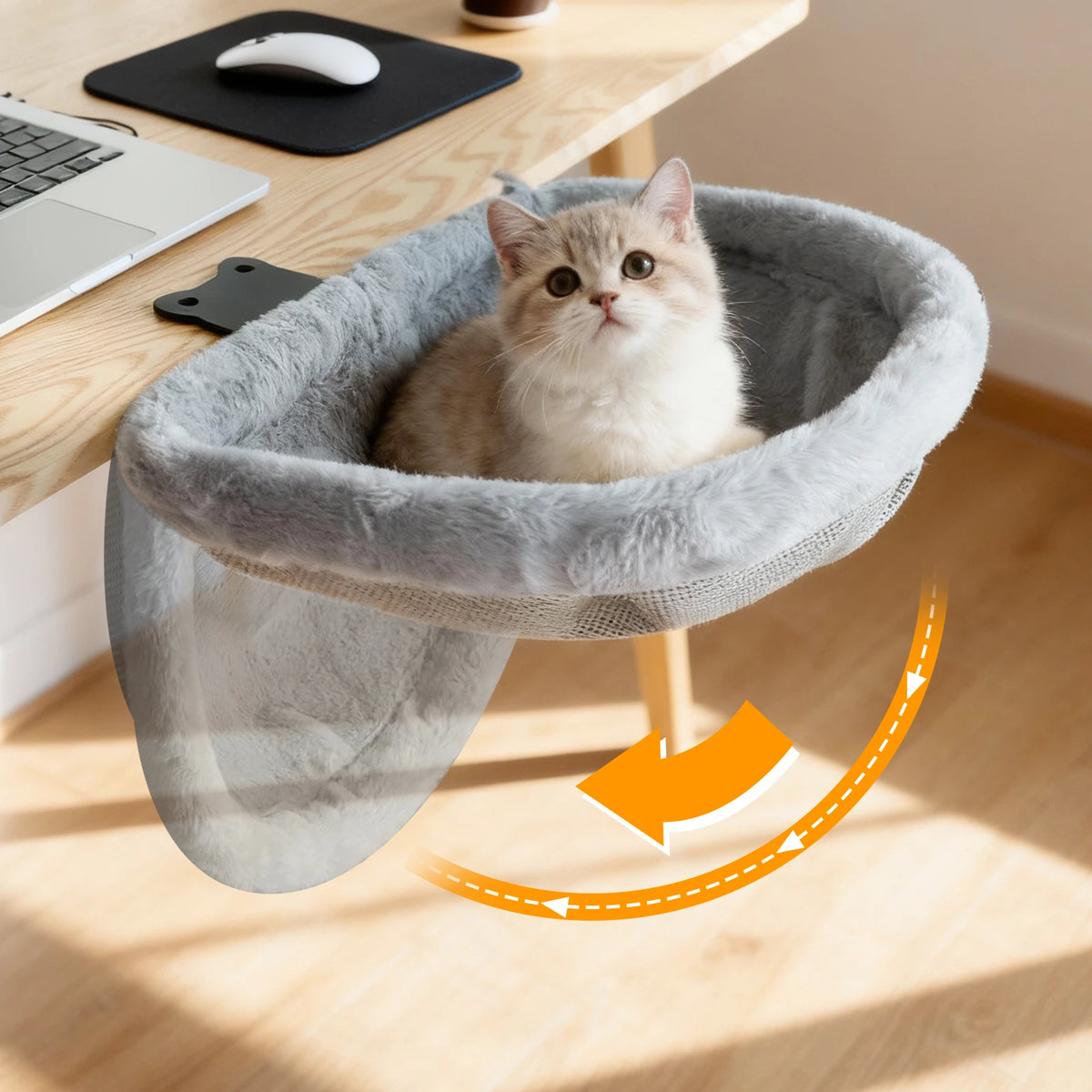 Cat Desk Bed One-Click Folding Sunken Design Space-Saving