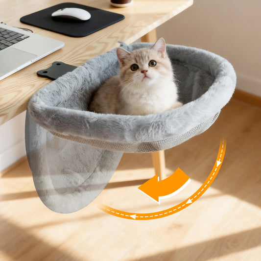 Cat Desk Bed One-Click Folding Sunken Design Space-Saving