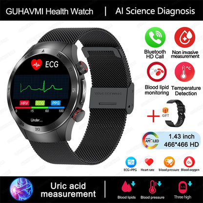2025New Laser Therapy ECG+PPG Smartwatch For Men Women