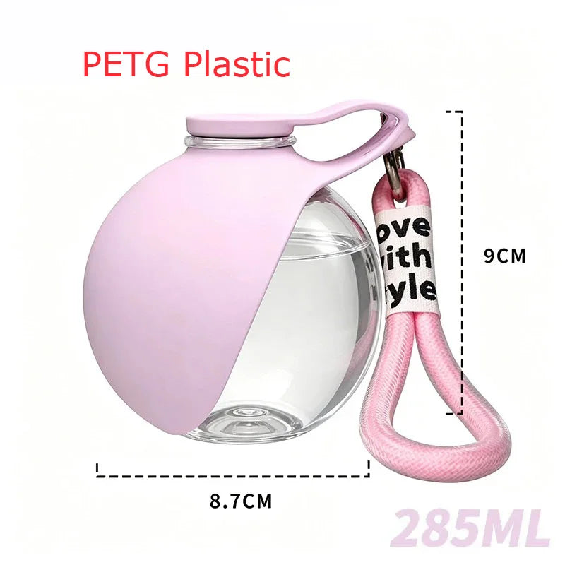Small Dog Water Bottle 285ML Stainless Steel/PETG Convenient
