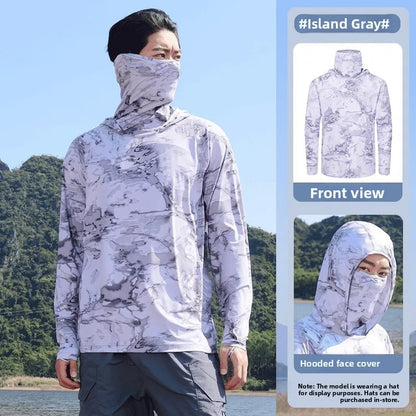 Men's Summer Outdoor Cycling Fiing Sun Protection Ice Silk