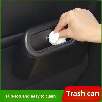 Car Trash Bin Kit Black Square Pressing With Lid