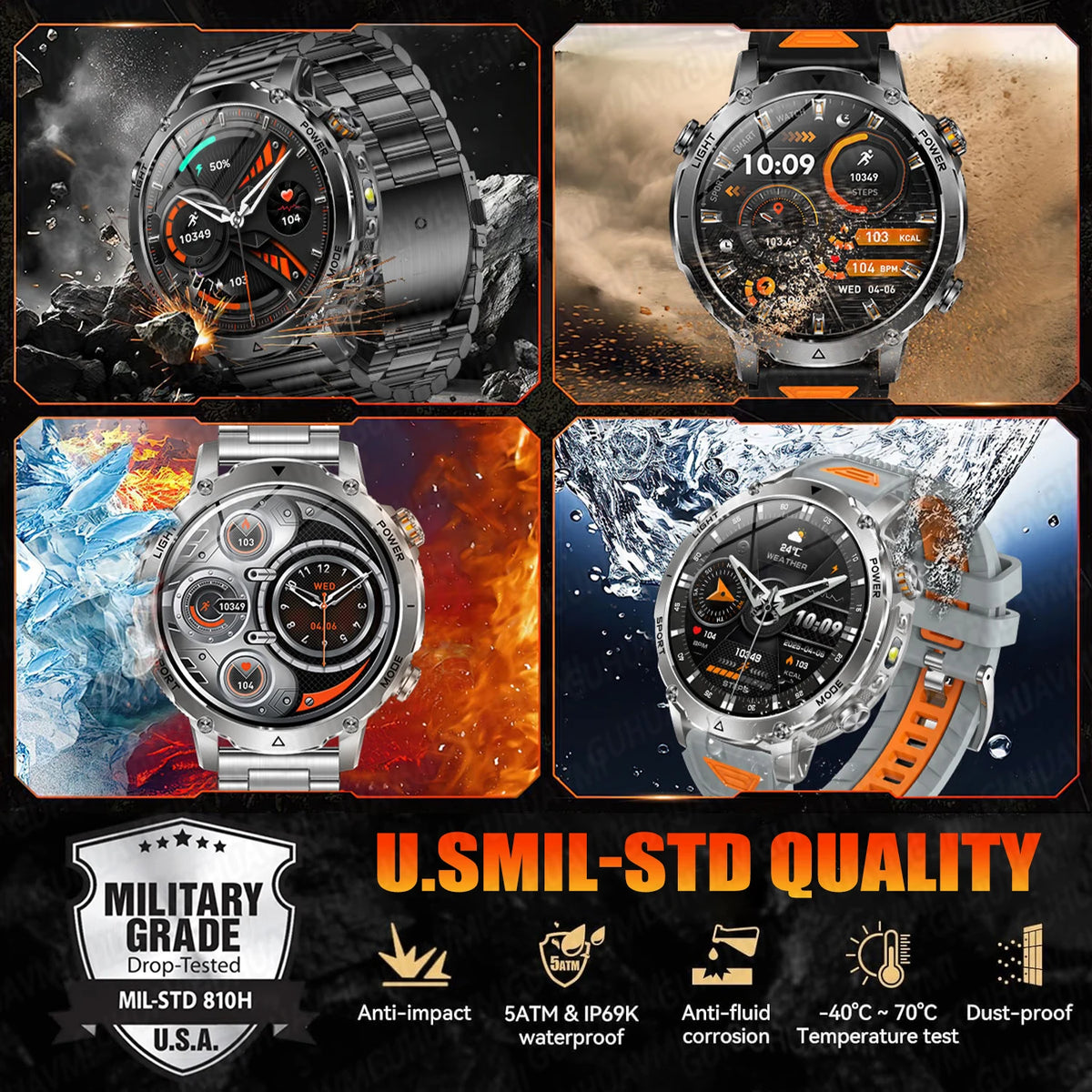 New TANK Ultra 1400mAh Battery Military Smart Watch