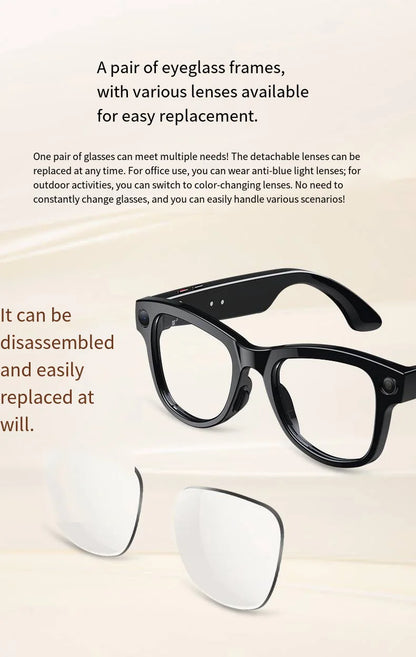 HOMEFISH M02 AI Smart Glasses with 4K Camera Bluetooth