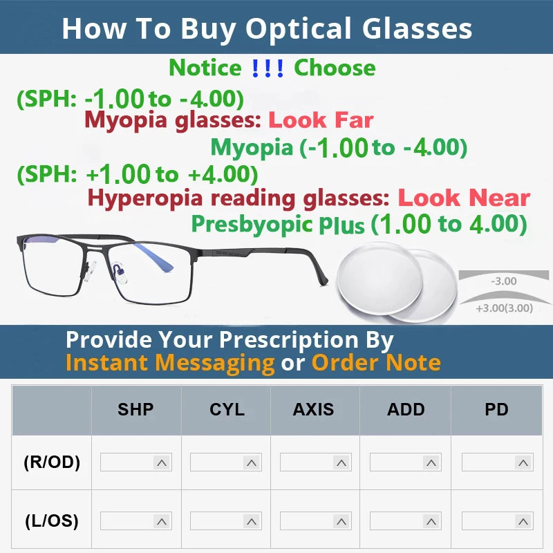 Men Optical Sunglasses TR90 Eyeglasses Frame Eyewear