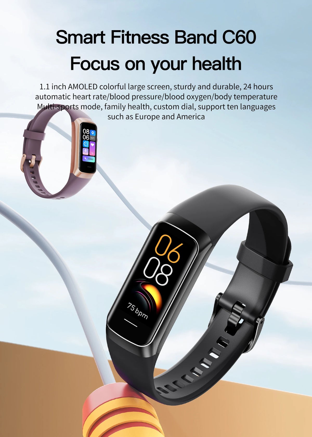 LIGE Amoled Smart Watch Smartwatch Band Women Heart Rate
