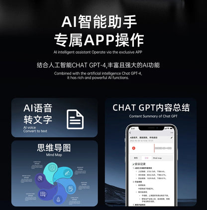 AI Voice Recorder Min Magnetic Powerd ChatGPT-4 App