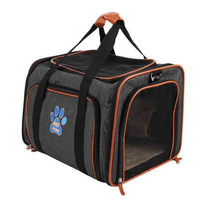 Double-sided expandable cat/dog carrier airline carry-on