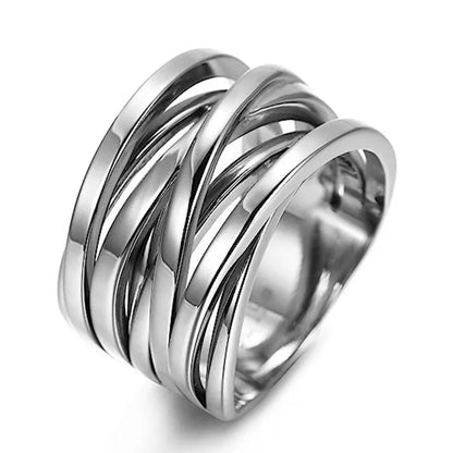 Hot Metal Finger Rings for Women Modern Fashion Wide