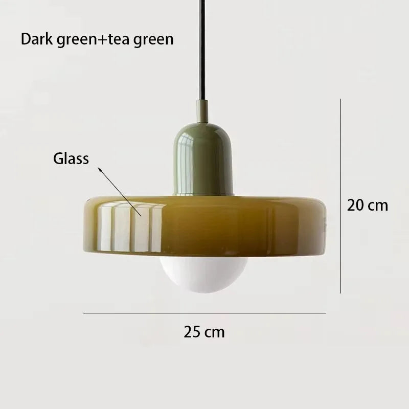 Nordic Retro Glass Pendant Lamps Indoor E27 LED Chandelier