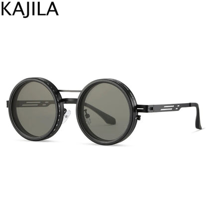 Polarized Round Steampunk ND9 Adjustable Dimming Sunglasses