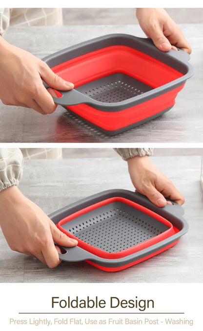 Silicone Folding Drainer Basket Portable Kitchen Strainer