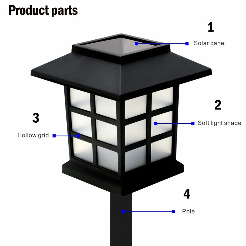 8 Pack Solar Pathway Garden Lights Outdoor Solar Lawn Lamp