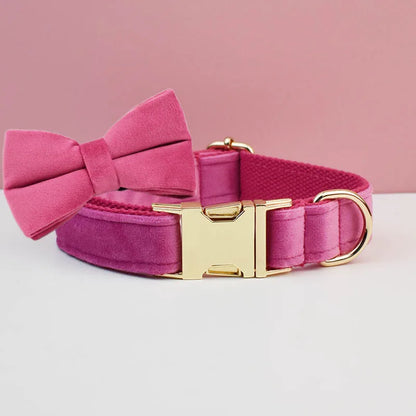 Velvet Collar Free Engrave Dog Collar Leash Dog Collars