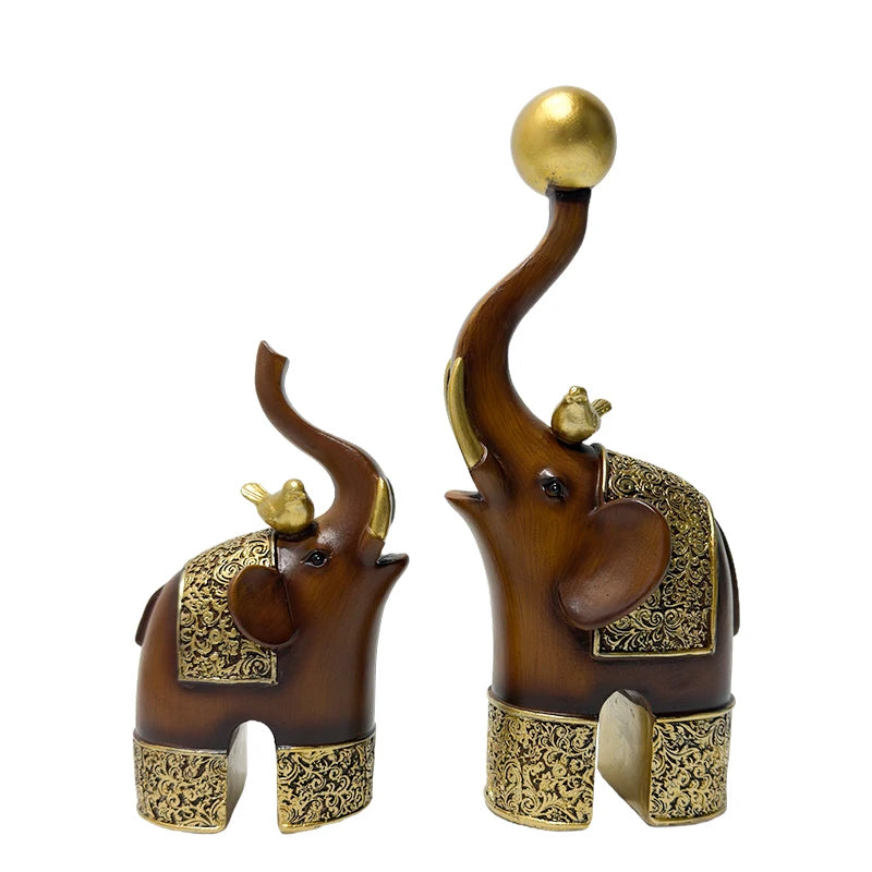 Imitation Wood Grain Animal Sculpture Creative Resin Craft