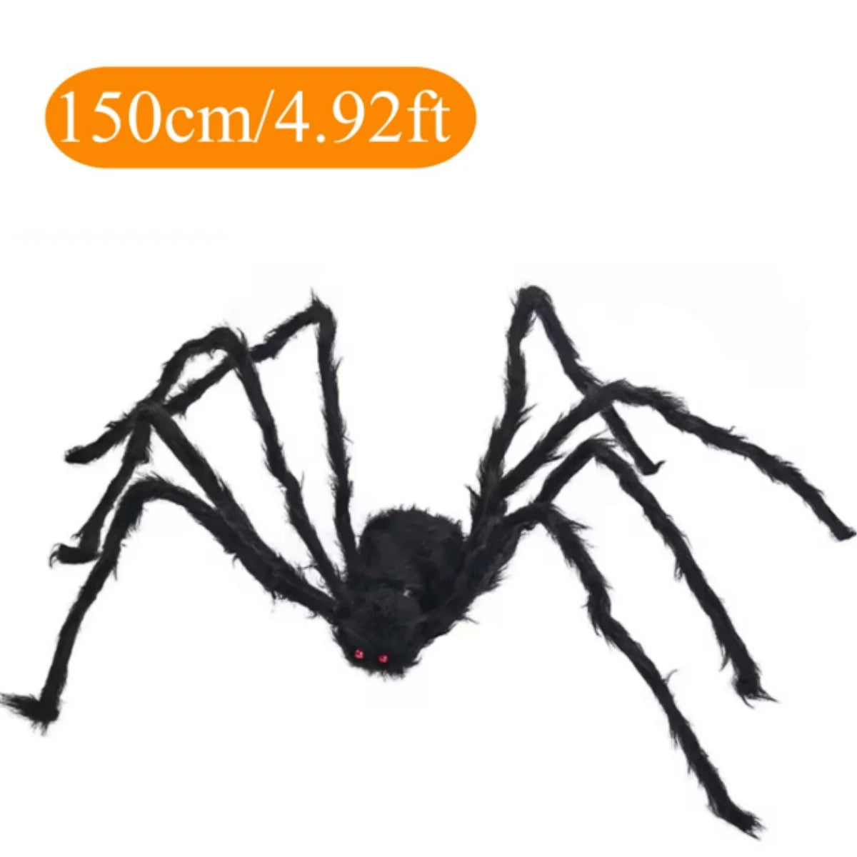 Halloween Plush Spider, 30-200cm Outdoor Giant Spider Decor Chamber Prank Black Spider