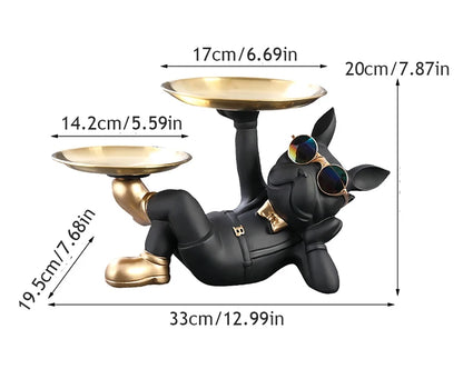 Bulldog Animal Figurines Cool Dog Statue Sculpture Decoration
