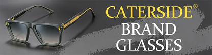 CATERSIDE Retro Punk Men Sunglasses Small Frame Square