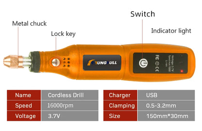Mini Wireless Drill Rechargeable Polishing Machine Engraving