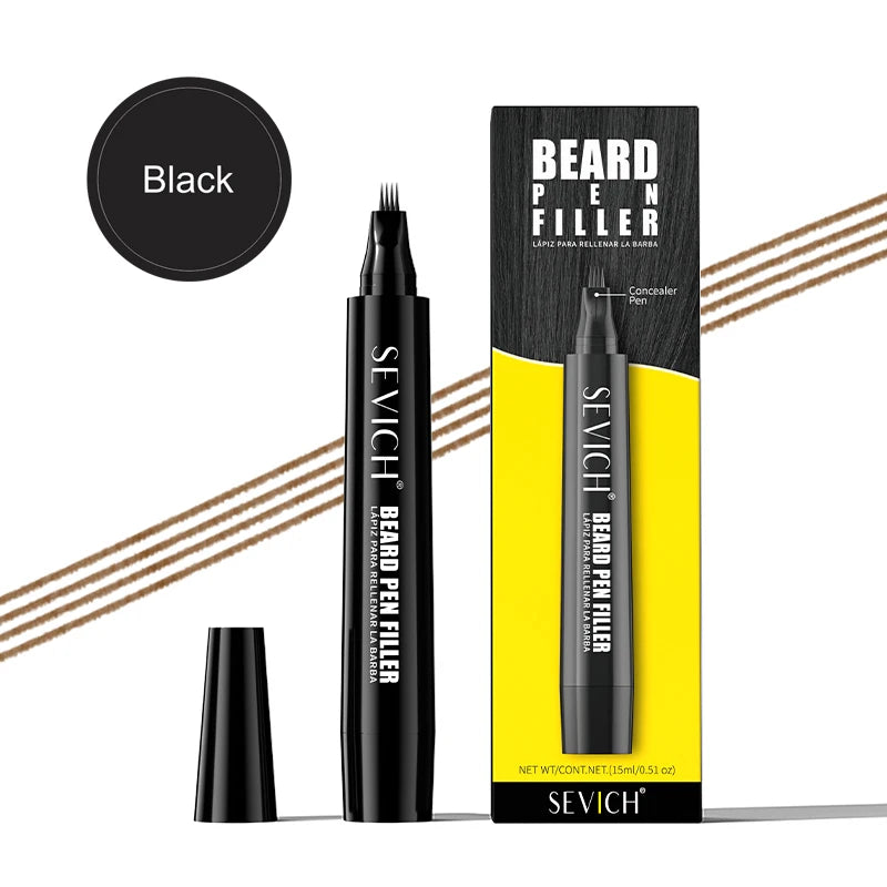Beard Filler Pen Waterproof Black Brown Beard Coloring
