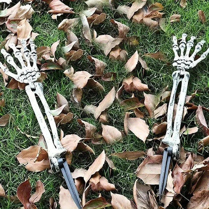 1/6pcs Skeleton Bone Garden Ground Stakes Skull Head & Hand for Halloween