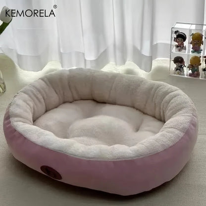 Plush Oval Pet Bed for Thickened machine Washable