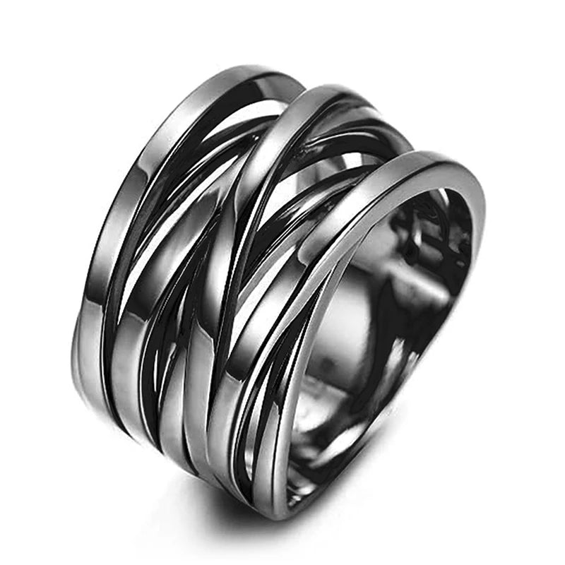 Hot Metal Finger Rings for Women Modern Fashion Wide