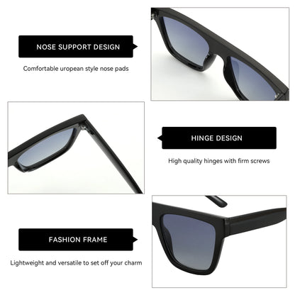 Retro Square Polarized Sunglasses Women Men Acetate