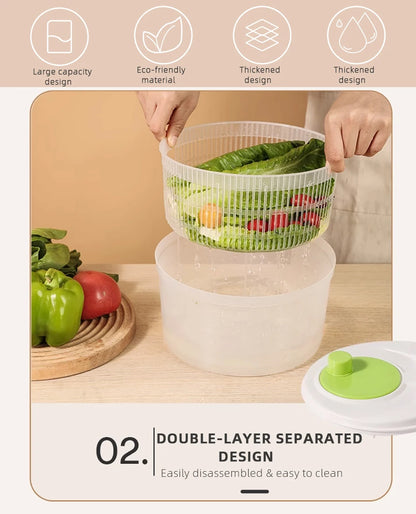 Salad Spinner Lettuce Greens Washer Dryer Drainer Crisper